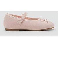 Mango Younger Girls Bow Ballet Shoes - Light Pink