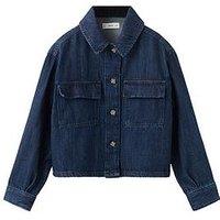Mango Girls Double Pocket Co-Ord Denim Jacket - Dark Blue