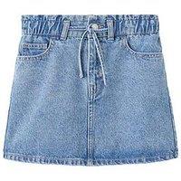 Mango Girls Elasticated Waistband Denim Skirt - Blue