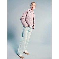 Mango Girls Quilted Garment Washed Jacket - Pink