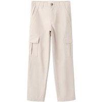 Mango Boys Wide Fit Combat Trousers - Light Beige