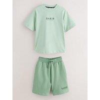 Ted Baker Boys Logo Short Sleeve T-Shirt And Shorts Set - Green
