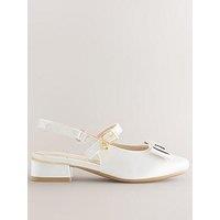 Ted Baker Girls Bow Strap Heeled Shoes - White