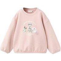 Mango Younger Girls Bestie Dogs Sweatshirt - Pink