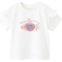 Mango Younger Girls Captain Cutie Frill Short Sleeve T-Shirt - Light Cream