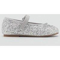 Mango Younger Girls Sequin Glitter Mary Jane Shoes - Silver