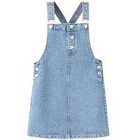Mango Girls Denim Dungaree Dress - Blue