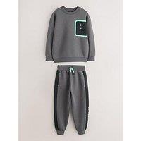 Ted Baker Boys Long Sleeve Sweatshirt & Joggers Set - Grey