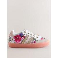 Ted Baker Girls Suede Floral Shoes - White