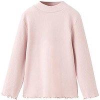 Mango Younger Girls Turtle Neck Long Sleeve T-Shirt - Pink