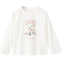 Mango Younger Girls Brunch Club Long Sleeve T-Shirt - Light Cream