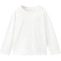 Mango Younger Girls Flower Badge Long Sleeve T-Shirt - Light Cream