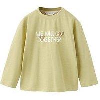 Mango Younger Boys Animal Graphic Back Print Long Sleeve T-Shirt - Bright Green