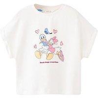 Mango Girls Daisy & Donald Duck Short Sleeve T-Shirt - Light Cream