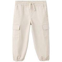 Mango Younger Boys Combat Cuffed Trousers - Light Beige