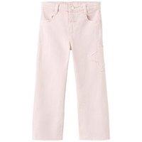 Mango Younger Girls Star Patch Wide Leg Jeans - Pink