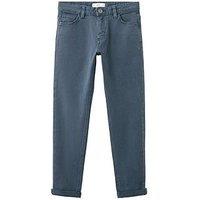 Mango Boys Twill Straight Fit Trousers - Navy
