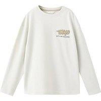 Mango Boys Tokyo Back Print Long Sleeve T-Shirt - Cream