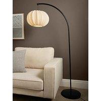The Very Collection Arc Floor Lamp With Pleated Fabric Shade