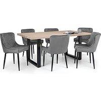 Julian Bowen Berwick Dining Set With 6 Grey Luxe Chairs