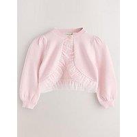 Ted Baker Baby Girls Mesh Frill Long Sleeved Cardigan - Pink