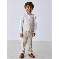 Ted Baker Boys Long Sleeved Waistcoat Set - Beige