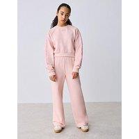 Ted Baker Girls Graphic Long Sleeved Sweatshirt And Wide Leg Joggers Set - Pink
