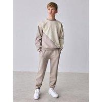 Ted Baker Older Boys Colour Block Sweatshirt & Joggers Set - Beige