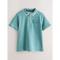 Ted Baker Boys Zipped Polo Shirt - Green