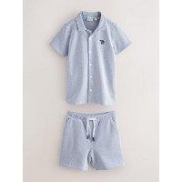 Ted Baker Younger Boys Striped Short Sleeve Shirt & Shorts Set - Blue Stripe