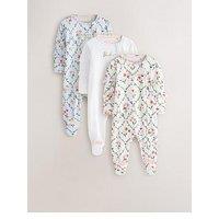 Ted Baker Baby Girls 3 Pack Floral Sleepsuits - White