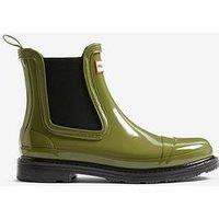 Hunter Chelsea Commando Gloss Boot -Green