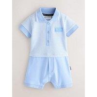 Ted Baker Baby Boys Short Sleeve All-In-One Romper Suit - Blue