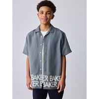 Ted Baker Older Boys Logo Border Shirt Print Shirt And T-Shirt Set - Grey