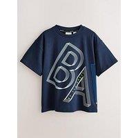 Ted Baker Boys Short Sleeved Letter T-Shirt - Navy