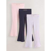 Ted Baker Older Girls 3 Pack Ribbed Flare Leggings - Multi