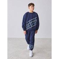 Ted Baker Older Boys Logo Wrap Graphic Sweatshirt And Jogger Set - Navy