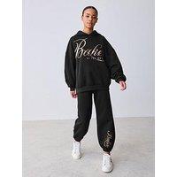 Ted Baker Girls Gold Logo Sweat Set - Black