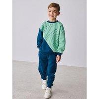 Ted Baker Younger Boys Colour Block Sweatshirt And Joggers Set - Blue/Green