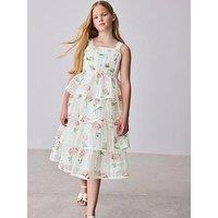 Ted Baker Girls Tiered Floral Occasion Dress - White