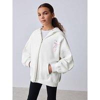 Ted Baker Girls Long Sleeved Graphic Hoodie - Cream