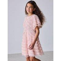 Ted Baker Older Girls Tiered Sleeved Dress - Pink