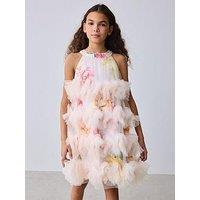 Ted Baker Older Girls Fluffy Halter Occasion Dress - White