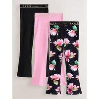 Ted Baker Girls 3-Pack Waistband Kickflare Legging Set - Multi