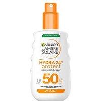 Garnier Ambre Solaire Spf 50 Hydra 24 Hour Protect High Protection Uvb & Uva Hydrating Sun Cream Spray 175Ml