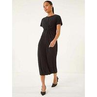 Roman Petite Twist Front Stretch Midi Dress