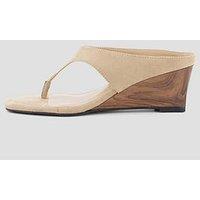The Very Collection Thong Low Wedge Sandal - Taupe