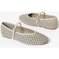 Mint Velvet Tabi Stone Leather Ballet Pump - Cream