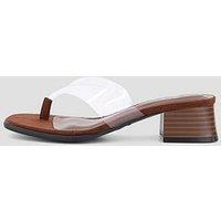 The Very Collection Persepex Toe Thong Low Heel Sandal - Brown