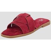 The Very Collection Flat Slider Sandal - Burgundy